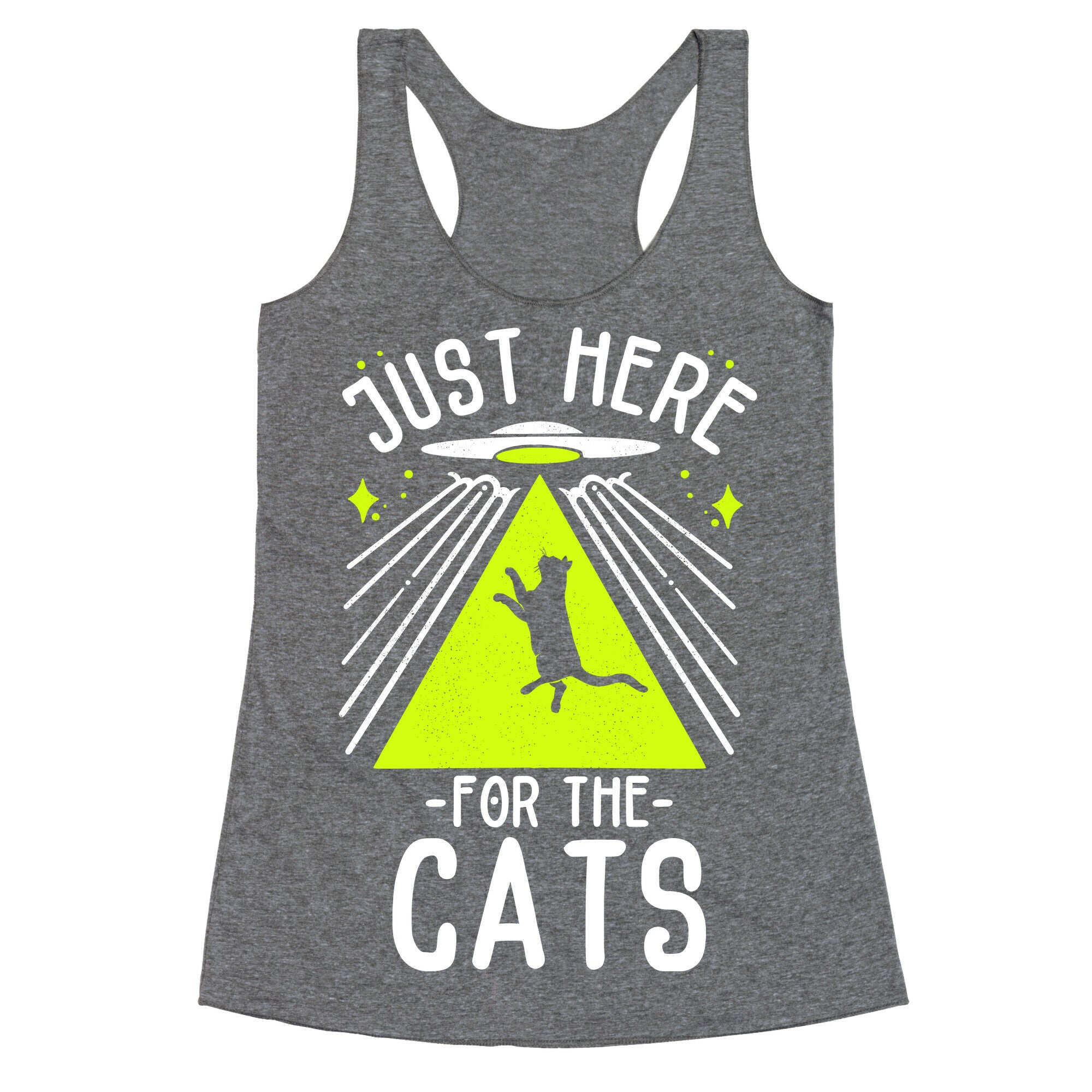 Just Here for the Cats UFO Racerback Tank